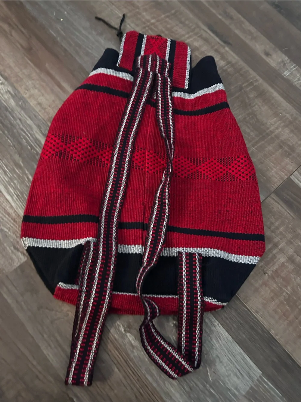 Houston Texans NFL Unisex Mexican Falza Blanket Drawstring Backpack Red / Navy